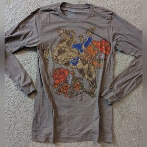 Rodeo Quincy Rhinestone Bronc Rider Long Sleeve Top - Small